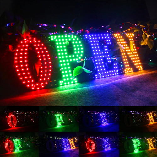Large LED Open Sign for Business 40"X14" Super Bright Design LED RGB Open Signs