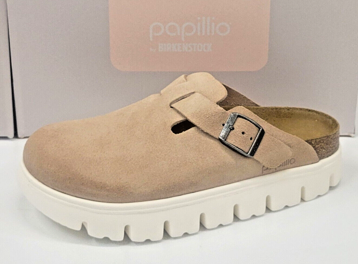 Birkenstock Womens Boston Chunky Suede Leather Warm Sand 41 | eBay