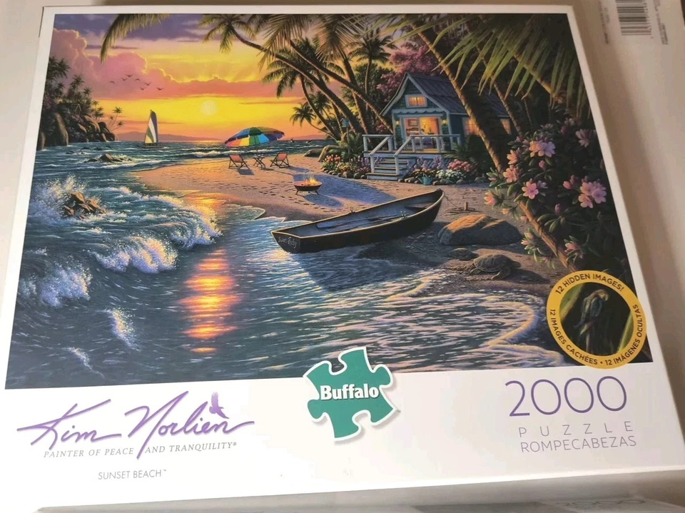 批量 2 件 水牛拼图 2000 件 农场 新鲜/日落 海滩 — 第 3/4 张图片