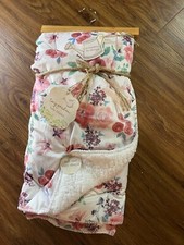 Baby Blanket Tiny Garden Floral Reversible Sherpa