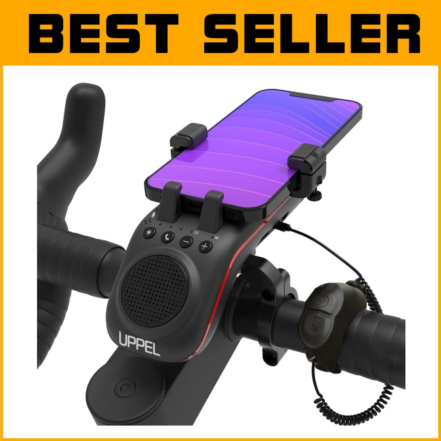 Bluetooth Speaker Bicycle Mount with LED Light & Adjustable Holder 10-in-1-image