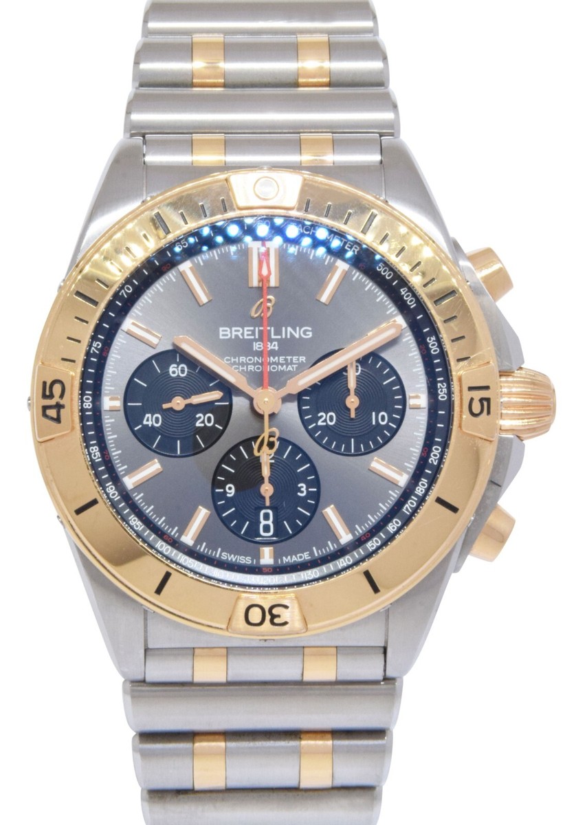 Breitling Chronomat B01 42 Chronograph 18k Rose Gold/Steel Mens