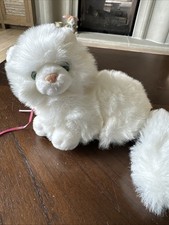 Vintage Russ Berrie Nikki Kitty Cat White Plush Persian Green Eyes Stuffed Anima