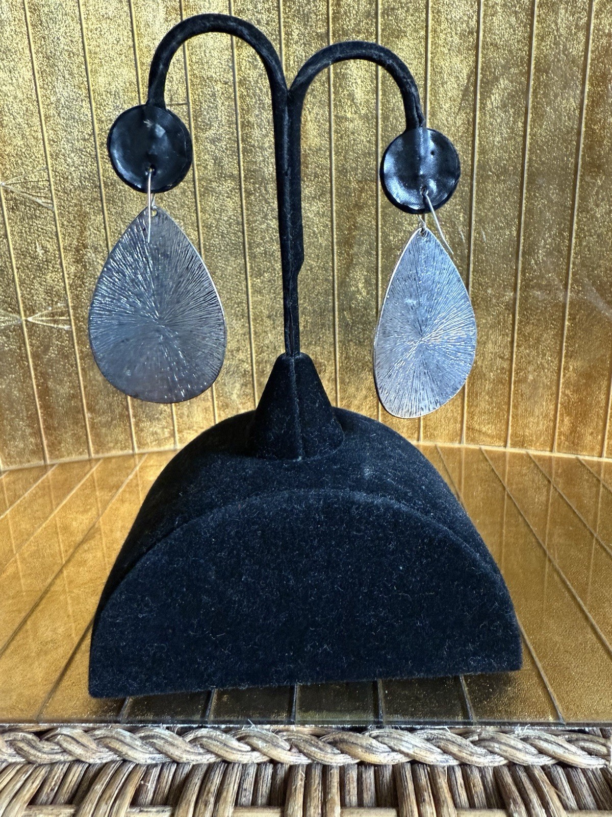 Silver pear drop hammered silver native American … - image 6