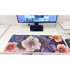 31"x11.5" Anti-Slip Vintage Floral Art Large Mouse Pad Desk Keyboard Mat Decor