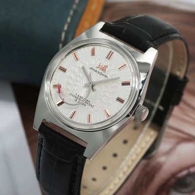 Shanghai 36mm Hand Wind Mechanical Men's Watch Model 7120 Classic Dial