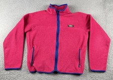 Vintage L.L. Bean Women’s Size Large Pink Full Zip Fleece Made In USA 90s