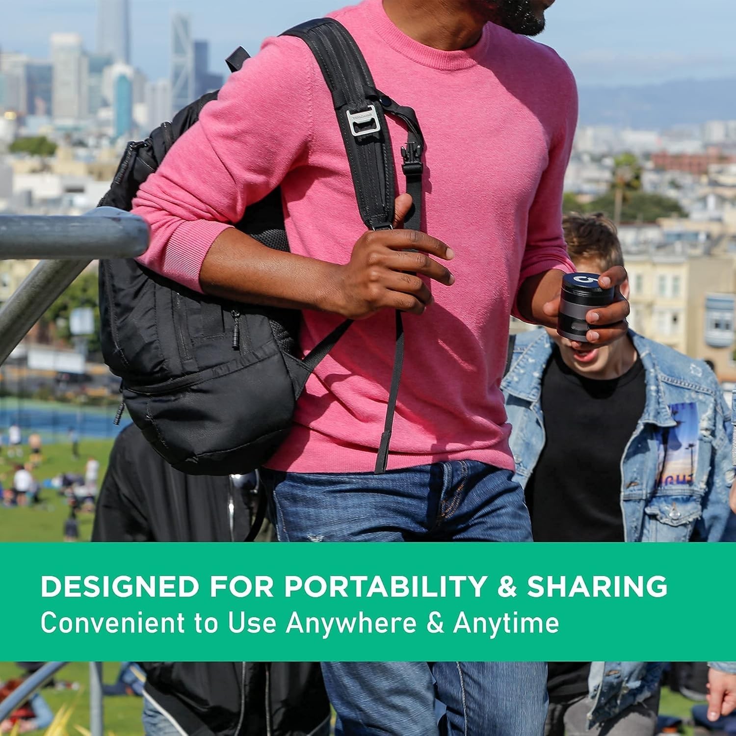 Tectonic9 Manual Grinder with Automatic Dispenser - Compact 2.5'' Black Elegance