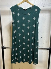 ANN TAYLOR LOFT BRAND NEW GREEN DRESS WITH WHITE FLOWERS MEDIUM