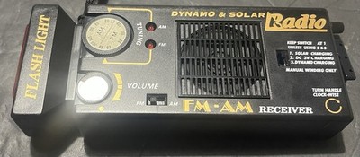 Vintage Dynamo-Electric and Solar Radio w/ Light Emergency AM/FM Runs On AA