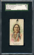 1910 Philadelphia Caramel (E46) Indian Pictures - Sitting Bull Card - SGC 3 VG