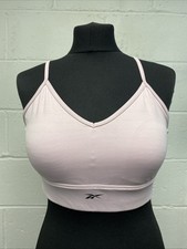 Reebok Workout Ready Light Support Training Padded Sports Bra Pink Size L New PK