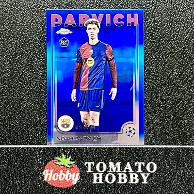 NOAH DARVICH RC /150 BLUE REFRACTOR TOPPS CHROME UEFA 2024-25 BARCELONA