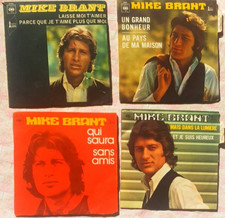 4 disques vinyles 45 tours mike brant
