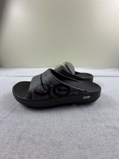 OOFOS Men's OOahh Sport Slide Sandal Black Water Camo US Sz M 6 W 8 New