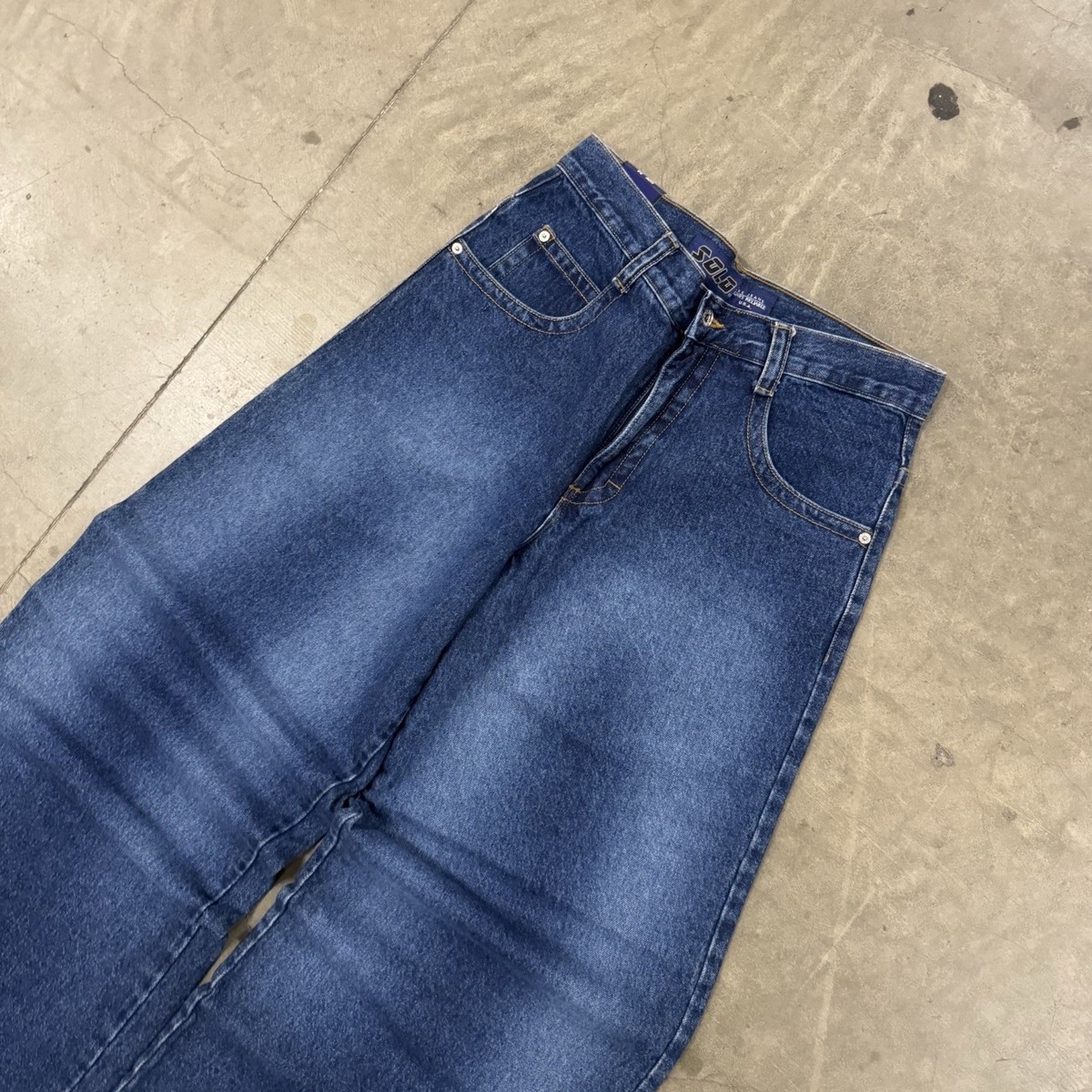 Vintage Solo Semore Baggy Denim Embroidered Medium Wash Jeans