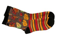 Fall Leaves Turkey Fall Thanksgiving Socks Women Cute Socks Novelty Fun Socks