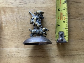 Brass Huntsman with Dog Figurine Ornament Statue