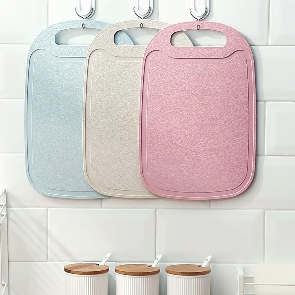 12.8x8.3'' Double-Sided Plastic Cutting Board – Food-Grade, Non-Slip Kitchen Boa