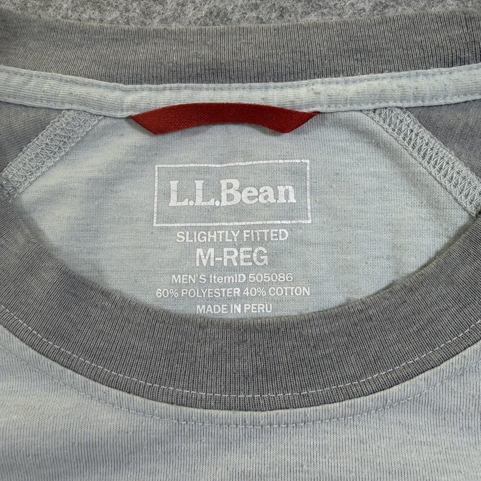 L.L.Bean Long Sleeve Tee Mens M Bean Spellout Sleeve Logo Slightly Fitted Soft thumbnail 4