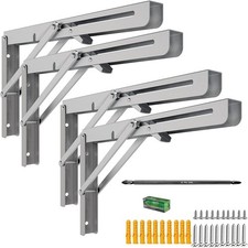 16" Folding Shelf Brackets 4 PCS, Max Load 550lb Heavy Duty Stainless S...