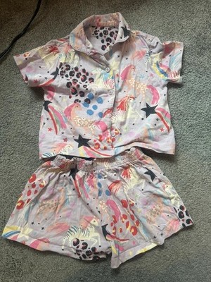 Next 2-teiliges Mädchen Pyjama Set Baumwolle Einhorn Print 3 Jahre