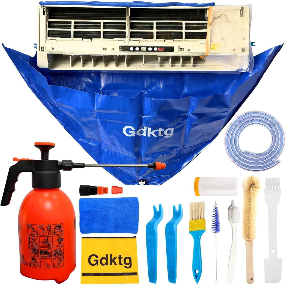 Waterproof Mini Split AC Cleaning Kit with 2L Pressure Sprayer for