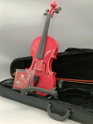 Vangoa 4/4 Violine Erwachsene Akustik Geige Anfänger Set Koffer Schüler Anfänger Pink
