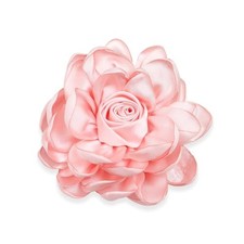 Dainty Satin Rose Flower Brooch Pins for Women Delicate Large Crystal Pink