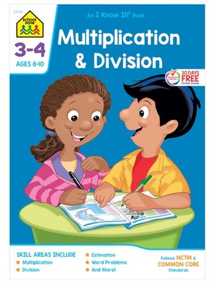 School Zone Multiplication & Division Workbook: 32 Pages, 3rd Grade, 4th Gra...