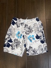 OP Ocean Pacific Board Shorts Men s M White Swim Trunks Floral Lined Pockets