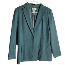 Pendleton vintage blue 100 virgin wool one button blazer Sz 10