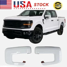 For Ford F150 F-150 2021-2024 White Wing Side Mirror Cover Cap Overlays Add-on