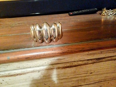 Avery Handmade Sterling Silver 925 Asymmetrical Cuff Bracelet Signed