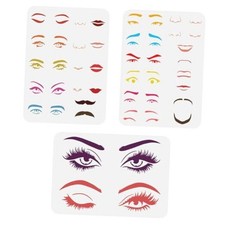 3 pcs Facial Features Painting Stencil 8.3x11.7inch Reusable Eyes Nose Mouth