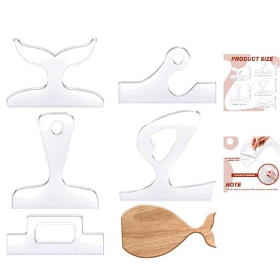 Durable 5-Piece Acrylic Cutting Board Templates for Stylish Woodworking Projects