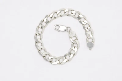 Sterling Silber Panzerarmband. 9x12mm. 8 zoll. 20,27g - Bild 1 von 2