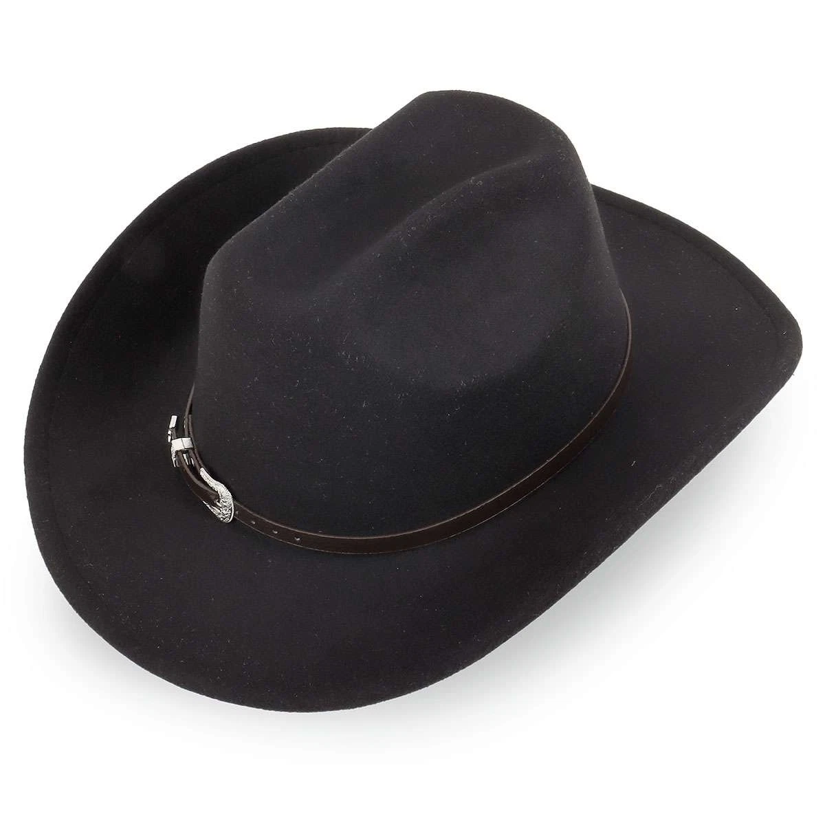 Womens Wool Felt Hat Black Embroidered Band Western Cowgirl Aztec WPL 4384 USA narrow aztec warrior band wool – Catrina Art main image 2