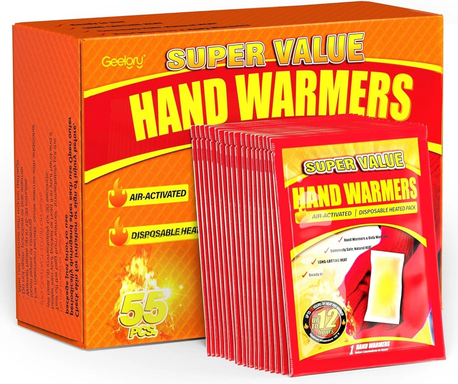 Hand Warmers Disposable 55 Pcs, Long-Lasting Up to 12 Hours for Warm Body, Safe
Opens in a new windo