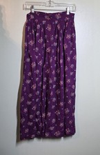 Whimsigoth Ditsy Floral Maxi Skirt S Pleated Waist Button Front Cottage Prarie