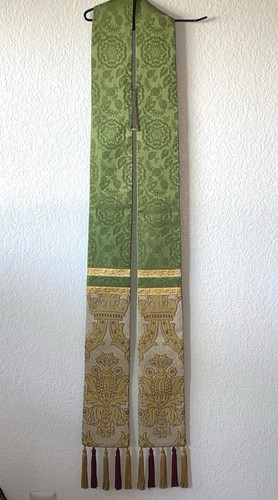 Vintage Slabbinck Liturgical Clergy Minister Stole Gold Thread Brocade Tassles