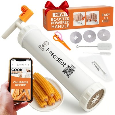 Churro Maker Kit with Booster-powered Handle. Churrera Piping Bag Churro-Fill...