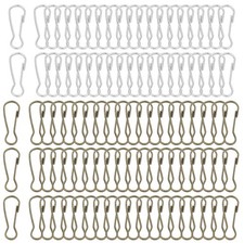 Lanyard Hooks, 100 Pcs 25x9.2x1.9mm Stainless Steel 304 Hook, Bronze Silver