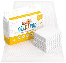 Peekapoo Disposable Baby Changing Pad Liners 50Pack Super Soft Waterproof Ultra