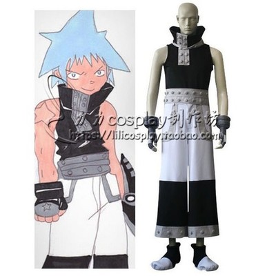 Soul Eater Black Star Cosplay Costume Coat+Pants Gloves Party Halloween Costume