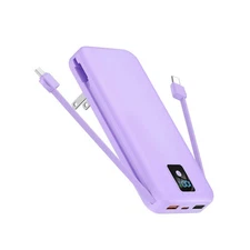 Color: PURPLE POWER - Power House 3-in-1 Fast And Foldable Wireless Power Bank W