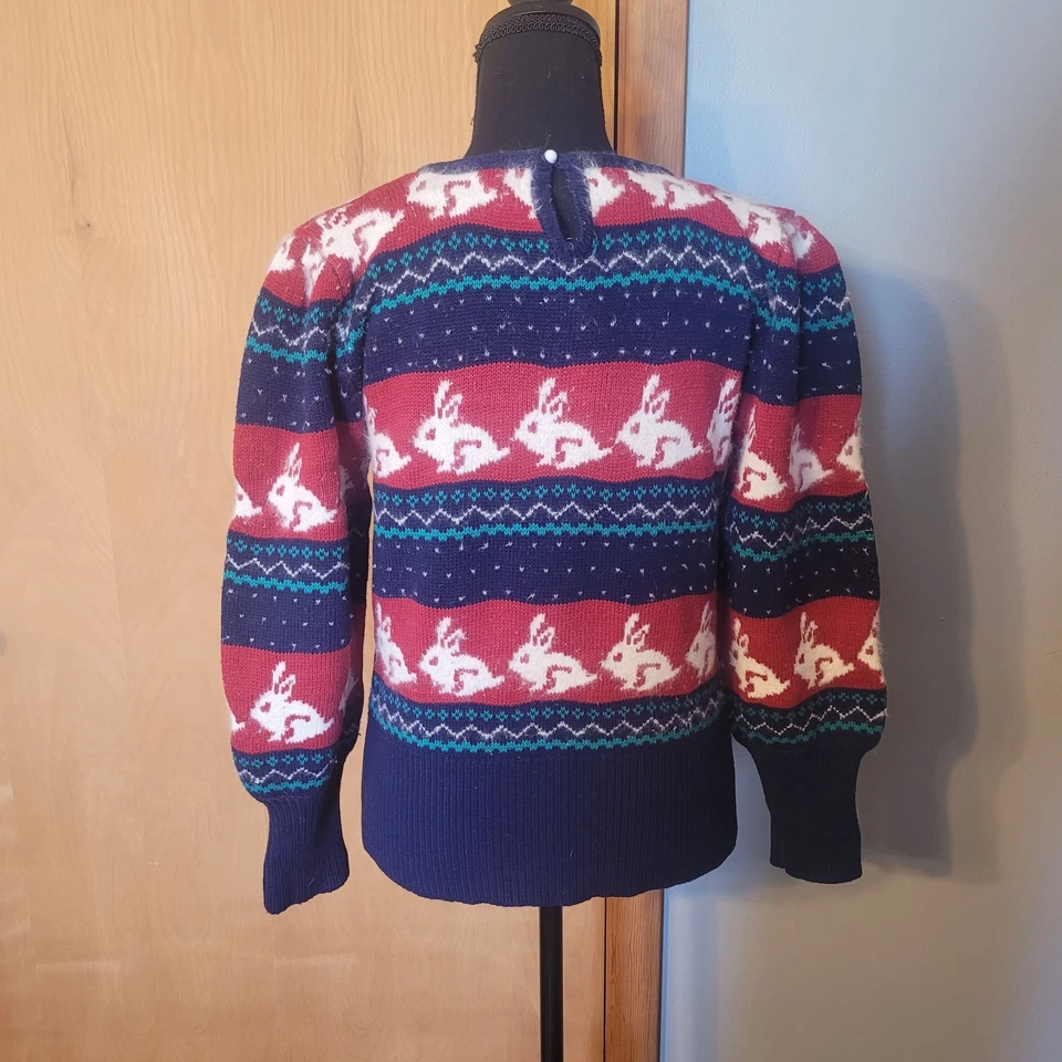 Suéter De Colección Karen Scott Para Mujer Talla M Años 80 Angora Bunny Rabbit Suave Fair Isle  Foto 2 de 4