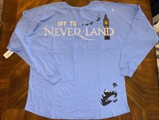 Disney PETER PAN Never Grow Up OFF TO NEVERLAND Boxercraft Jersey Glitter XL
