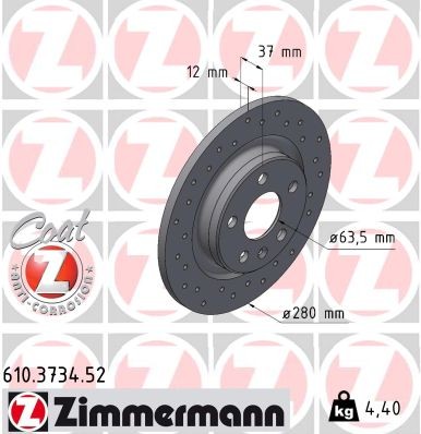 Zimmermann Bremsscheiben Hinten Voll Gelocht FüR Volvo XC40 536-image