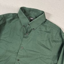 Express Shirt Mens Medium Green Slim 1MX Long Sleeve Button Down Cotton Blend